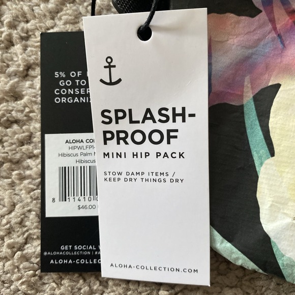 ALOHA‎ COLLECTION Hibiscus Palm Mini Hip Pack Travel Hawaiian Islands Kona NWT - Picture 2 of 4